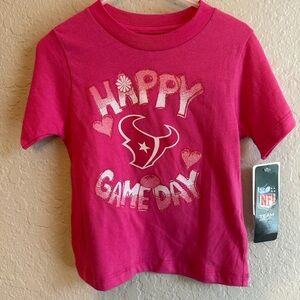 NWT Houston Texans NFL Team Apparel 3T Girls Pink T-Shirt